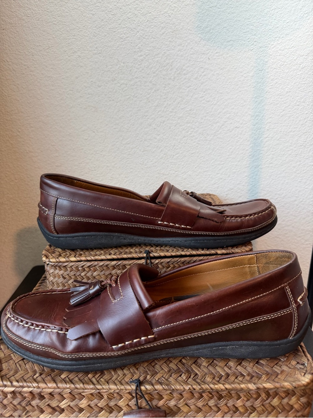 Johnston & Murphy Brown Leather Tassel Loafers
